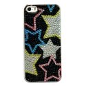 IPhone 5/5S/SE Plastic Case Strass Stars Black