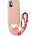 Xiaomi Redmi Note 10 Pro Soft And Silky Silicone Case With Strap Pink