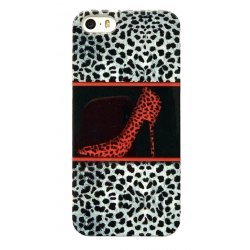 IPhone 5/5S/SE Plastic Case Animal Print White