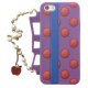 IPhone 5/5S/SE Silicone Case Purple with Red Spots