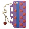 IPhone 5/5S/SE Silicone Case Purple with Red Spots