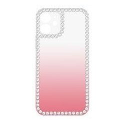 IPhone 11 Pro Max Shaded Effect Clear Silicone Case With Rhinestones Pink