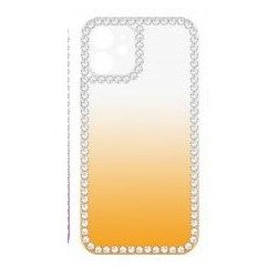 IPhone 11 Pro Max Shaded Effect Clear Silicone Case With Rhinestones Gold