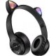 CHAW P47M Cute Cat Ear Foldable Bluetooth Headphone LED Light Silver