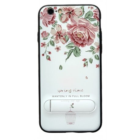 IPhone 6/6S Silicone Case White with Flowers