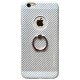 IPhone 6/6S Silicone Case like Metal Silver with Ring Holder