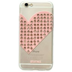 IPhone 6/6S Silicone Case Pink Heart with Strass