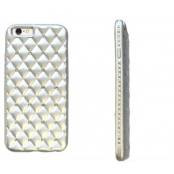 IPhone 6/6S Silicone Case Strass Silver