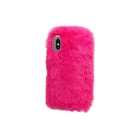 IPhone 6 Plus/6S Plus Back Case Faux Fur Hair Soft Warm Red