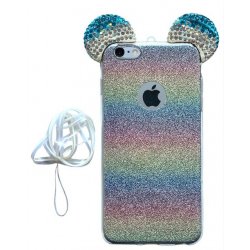 IPhone 6 Plus/6S Plus Silicone Case Mickey Mouse Ears Glitter Colorful