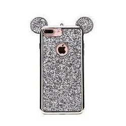 IPhone 7/8/SE 2020 Glitter Case Mickey Mouse Ears Silver
