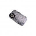 IPhone 7/8/SE 2020 Back Case Faux Fur Hair Soft Warm Grey