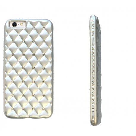 IPhone 7/8/SE 2020 Silicone Case Strass Silver