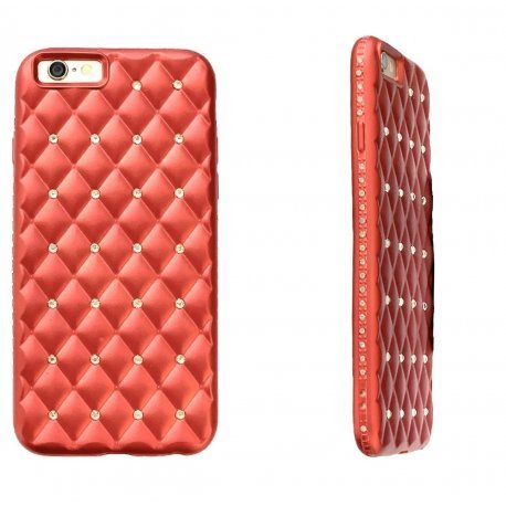 IPhone 7/8/SE 2020 Silicone Case Strass Red