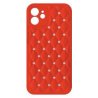 IPhone 11 Quilted Soft Cover Case With Rhinestones Coral