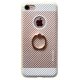 IPhone 7/8/SE 2020 Silicone Case like Metal RoseGold with Ring Holder