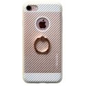 IPhone 7/8/SE 2020 Silicone Case like Metal RoseGold with Ring Holder