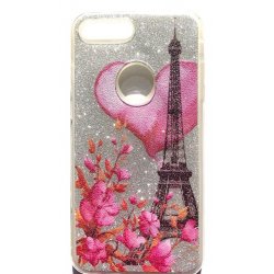 IPhone 7 Plus/8 Plus Plastic Case Glitter Eiffel Tower Silver