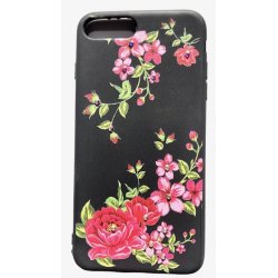 IPhone 7 Plus/8 Plus Silicone Case with Pink Flowers and Strass