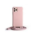 IPhone 11 Pro Max Soft And Silky Shoulder Rope Silicone Case Pink