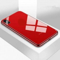 IPhone X/XS Luxury Electroplated Cases LO Tempered Glass Red
