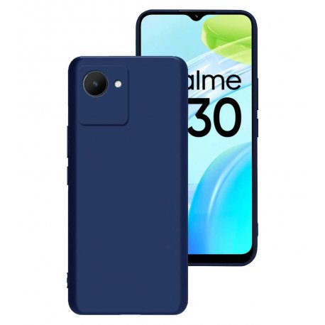 Realme C30 Silky And Soft Touch Silicone Cover Full Camera Protection Blue