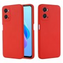 Oppo A96 5G Silky And Soft Touch Silicone Cover Full Camera Protection Red