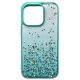 IPhone 14 Pro Max Soft Clear Silicone Glitter And Coloured Edges Case Green