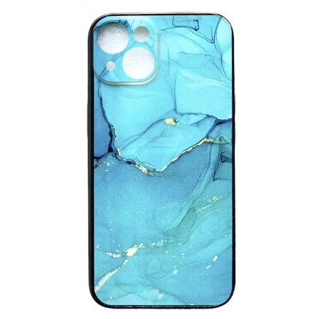 IPhone 14 Electroplated Case Marble Blue