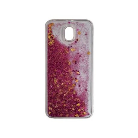 Samsung Galaxy J7 2017 J730 Back Case Liquid Glitter Red