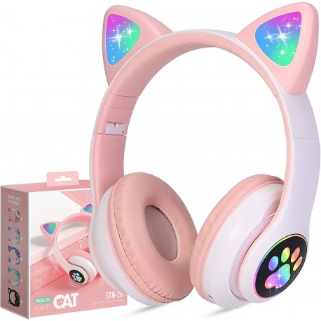 MBaccess ZW-028 Cat Ear Bluetooth 5.0 Headphones LED Black