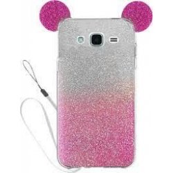 Samsung Galaxy J5 2016 J510 Silicone Case Mickey Mouse Ears Glitter Pink