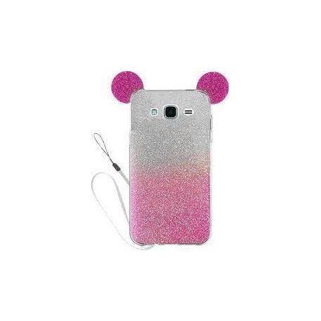 Samsung Galaxy J5 2016 J510 Silicone Case Mickey Mouse Ears Glitter Pink