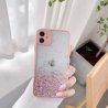 IPhone 13 Pro Max Soft Clear Silicone Glitter And Coloured Edges Case Pink