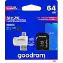 GoodRam Memory Card 64GB MicroSDHC Class 10 UHS-I+Adapter+Card Reader