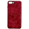 IPhone 7 Plus/8 Plus Leather Skin Card Case Red