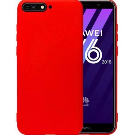 Huawei Y6 2018 Silky And Soft Touch Finish Silicone Case Red