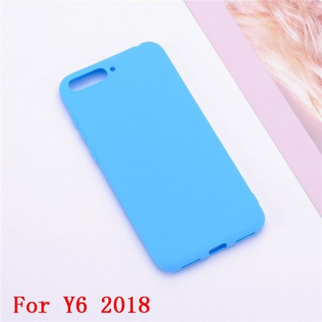 Huawei Y6 2018 Silky And Soft Touch Finish Silicone Case Light Blue