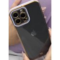 IPhone 11 Pro Max Plate Case Gold Frame Lila