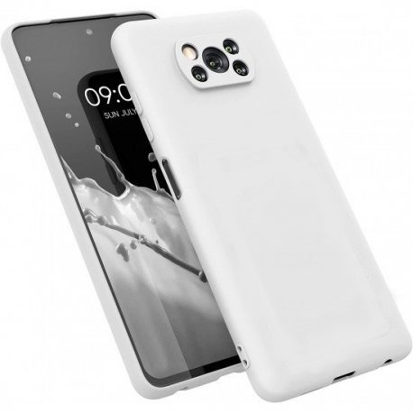 Xiaomi Pocofone X3 Silky And Soft Touch Silicone Cover Camera Protect White