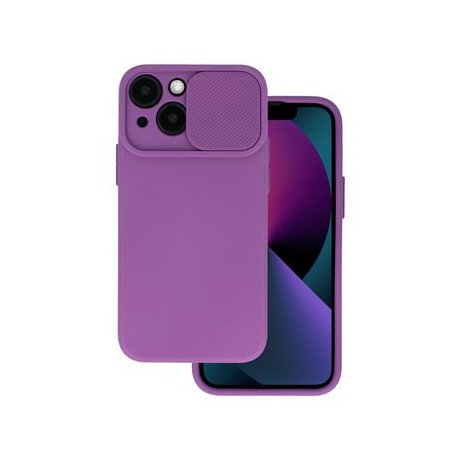 IPhone 13 Silicone Case Sliding Protection Camera Lens Window Purple