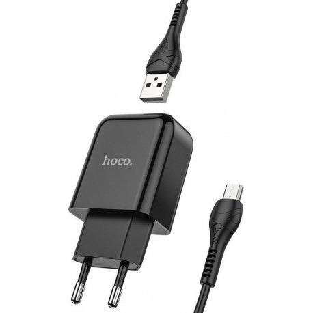 Hoco N2 Wall Charger 2.1A Set With Micro Usb Cable Black