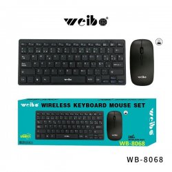 Weibo WB-8068 Multimedia Wireless Keyboard And Mouse Mini 2.4G Black