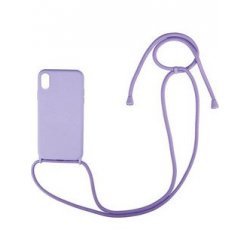 IPhone XR Soft And Silky Silicone Case With Strap Lila