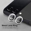 Samsung Galaxy Z Flip 4 F721 Ring Camera Protective Tempered Glass Silver