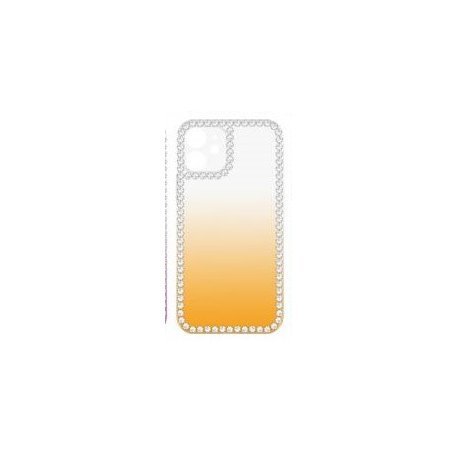 IPhone 14 Pro Shaded Effect Clear Silicone Case With Rhinestones Yellow