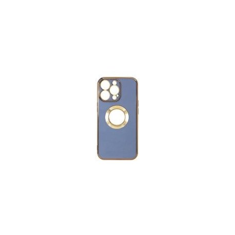 IPhone 14 Pro Shaded Effect Clear Soft Cover Case Chrome Plated and Logo Hole Lila