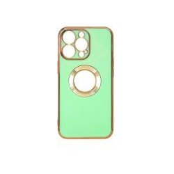 IPhone 14 Pro Max Shaded Effect Soft Cover Case Chrome Plated and Logo Hole Mint