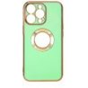 IPhone 14 Pro Max Shaded Effect Soft Cover Case Chrome Plated and Logo Hole Mint