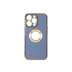IPhone 14 Shaded Effect Soft Cover Case Chrome Plated and Logo Hole Lila